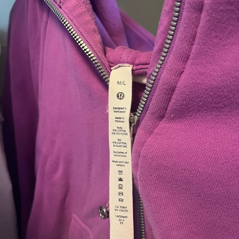 Lululemon Purple Zip-Up Hoodie